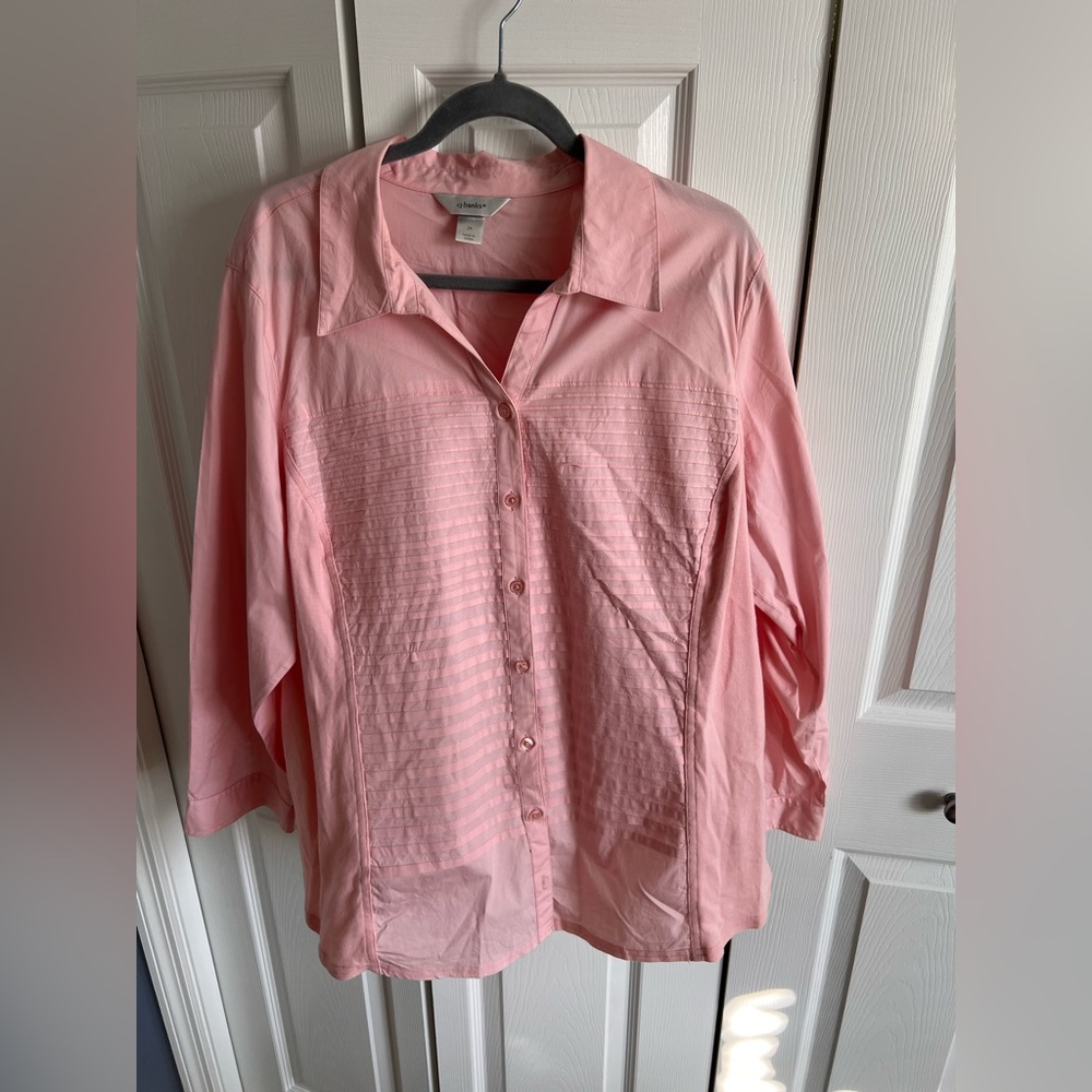 CJ Banks Soft Pink Collared Shirt